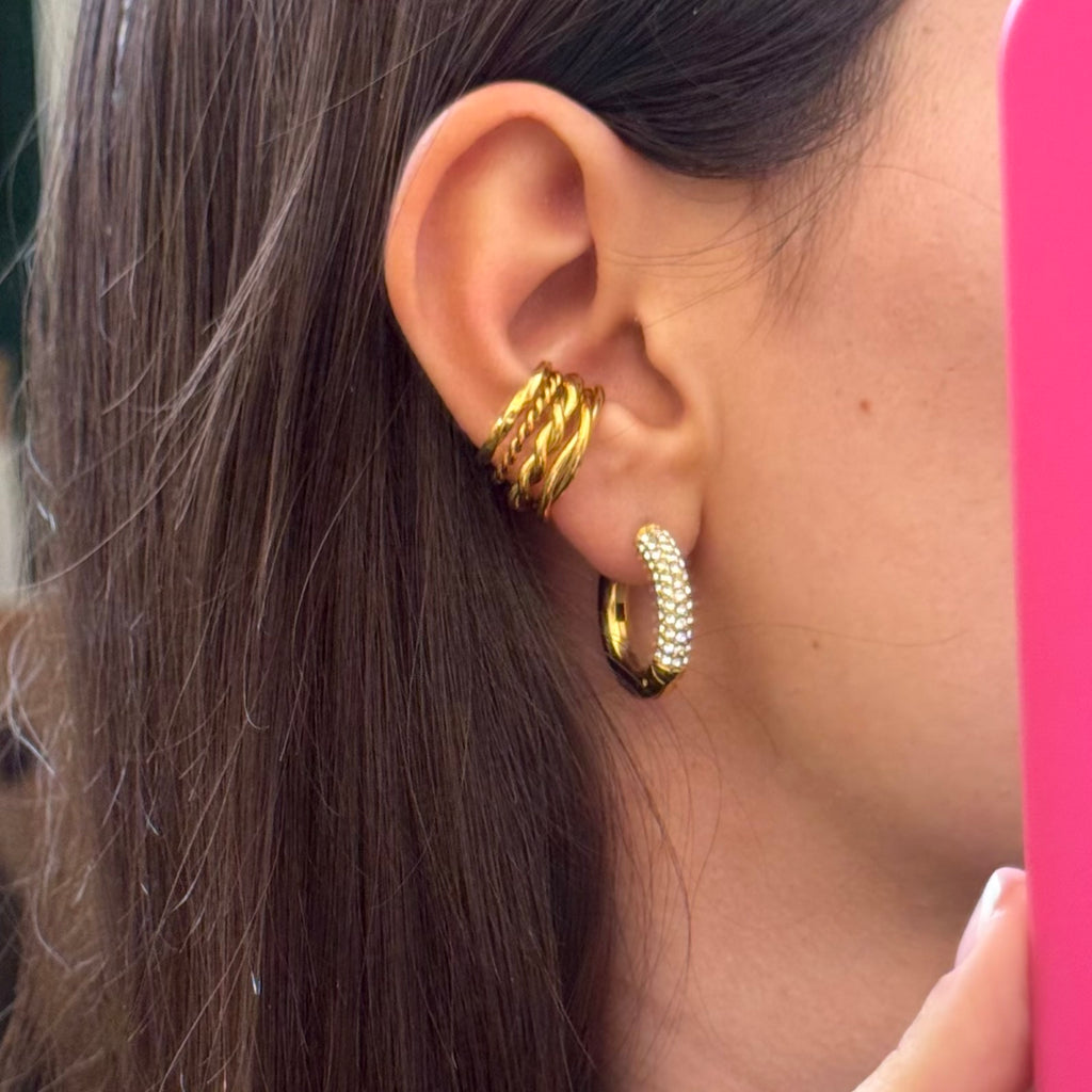 Orecchini Hoop Bold Strass