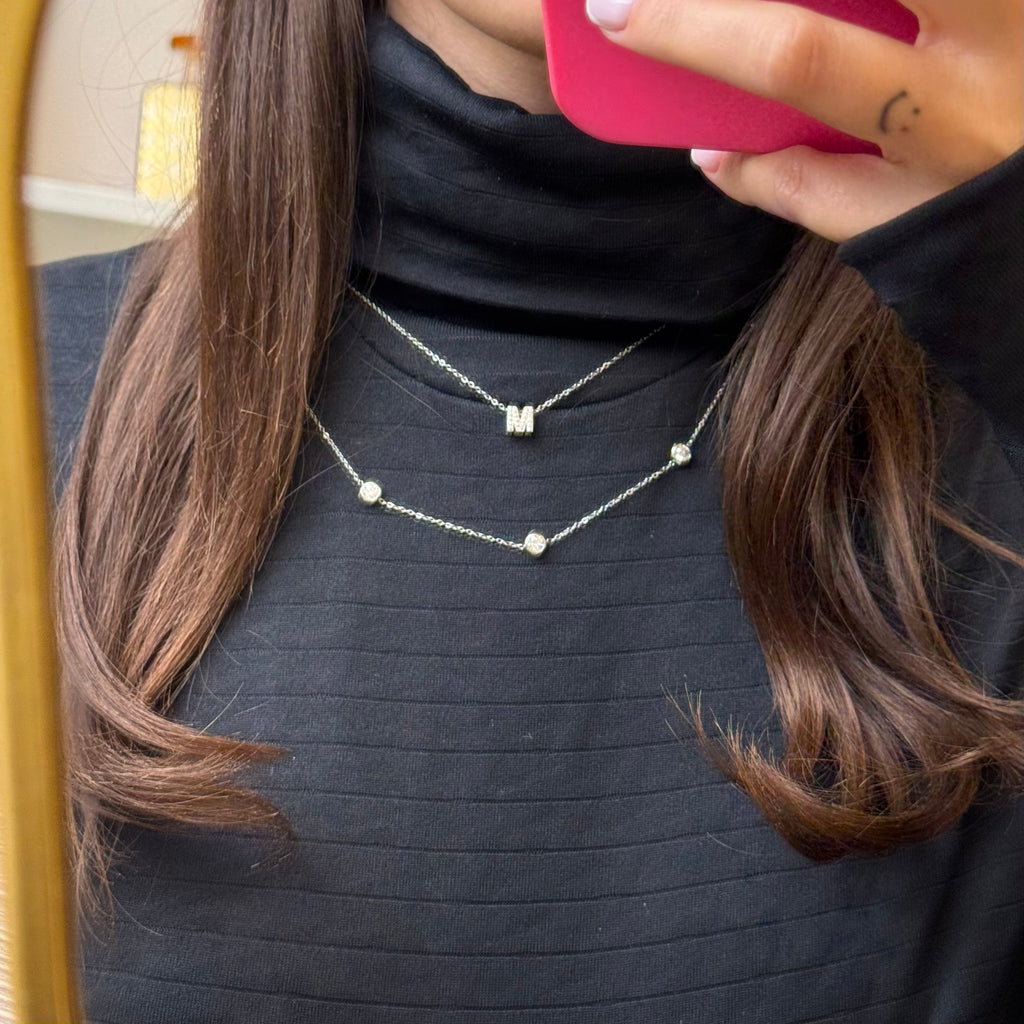 Collana Lettera Strass
