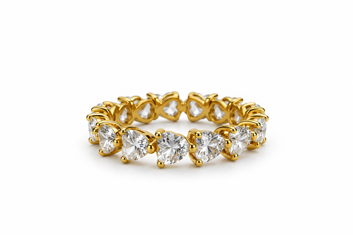 Anello Eternity Cuori