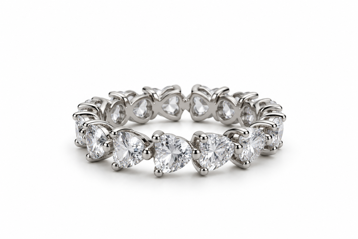 Anello Eternity Cuori