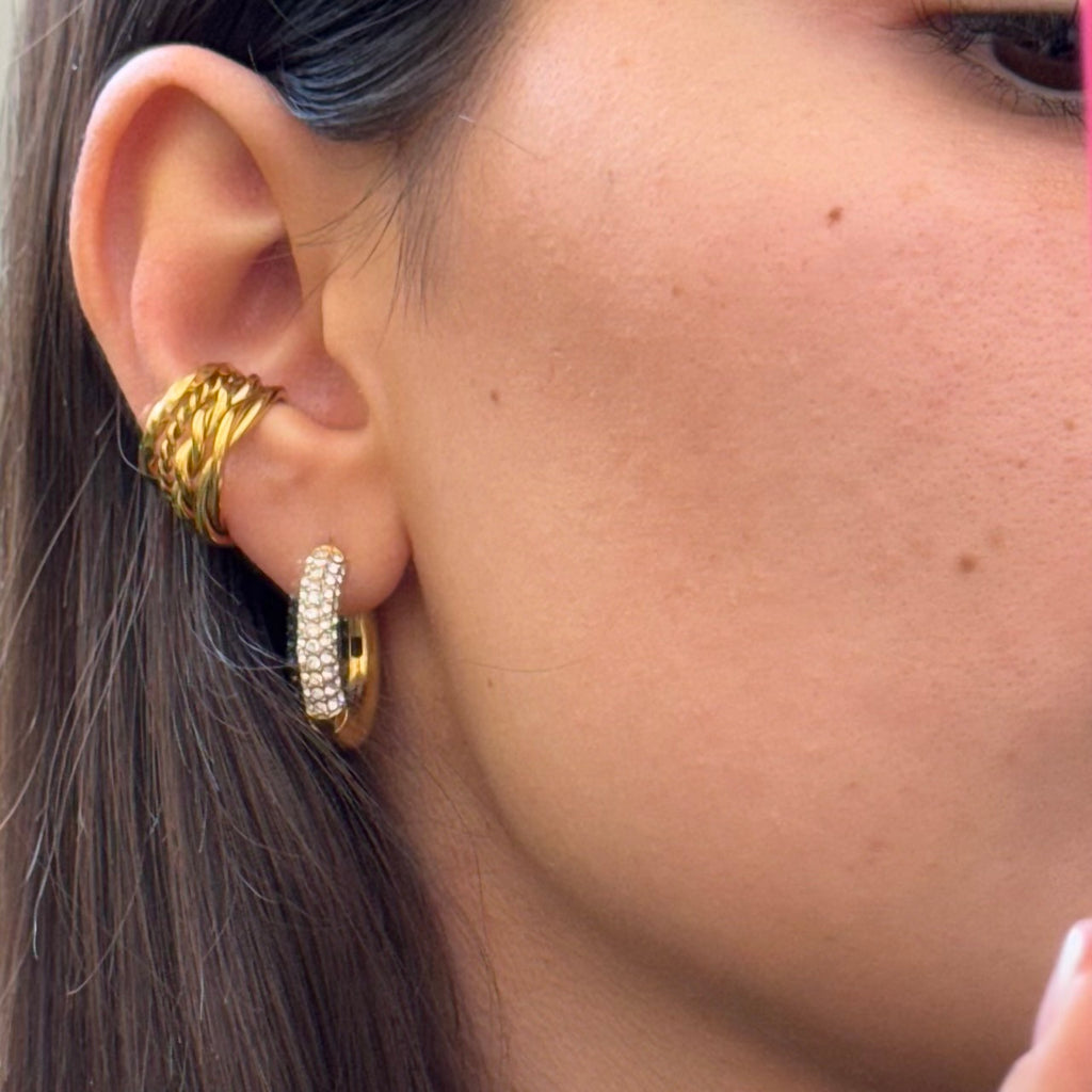 Orecchini Hoop Bold Strass