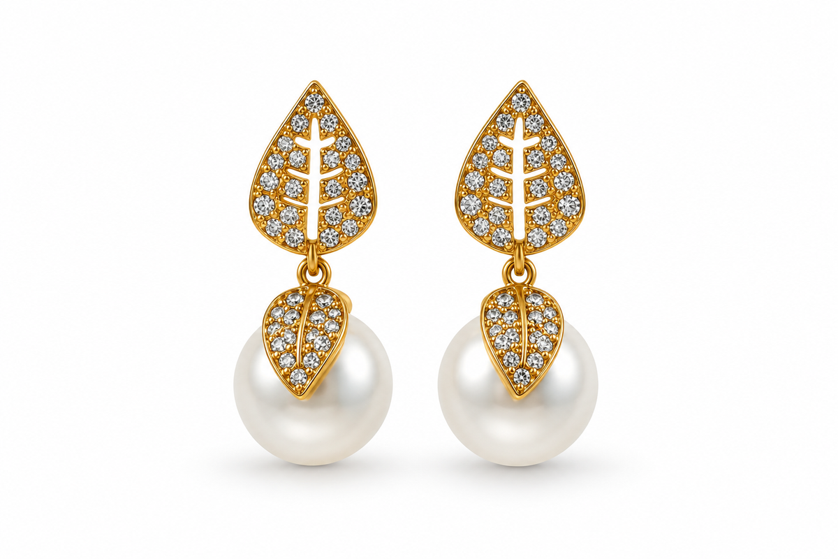 Orecchini Pearl Leaf