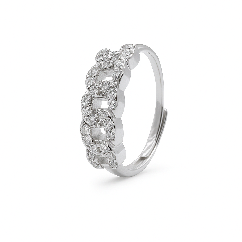 Anello Chain Strass