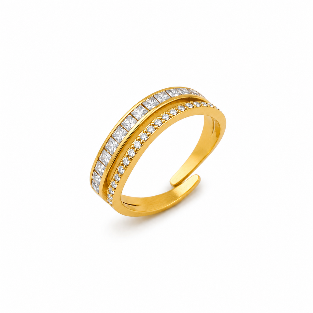 Anello Onda Zirconata