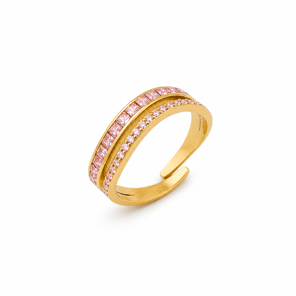 Anello Onda Zirconata