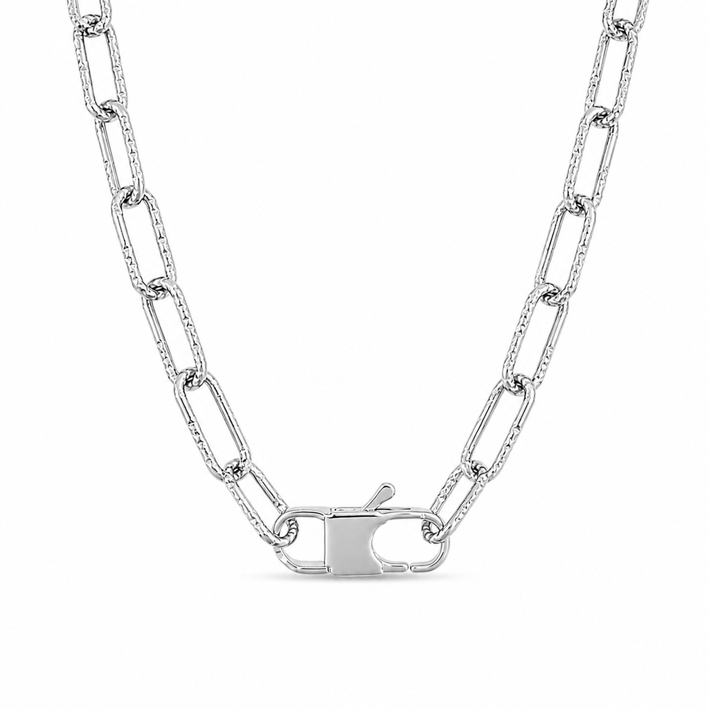 Collana Paper Clip Satinata Personalizzabile