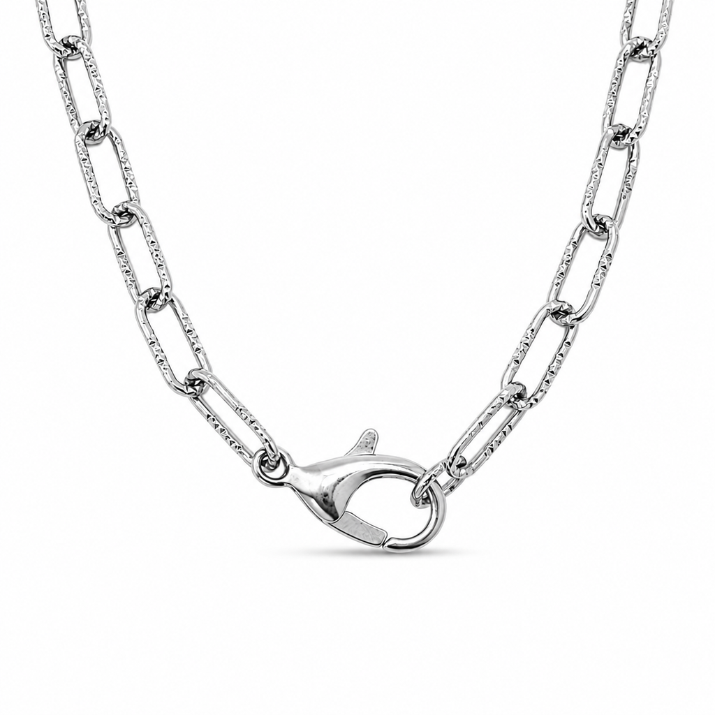 Collana Paper Clip Satinata Personalizzabile