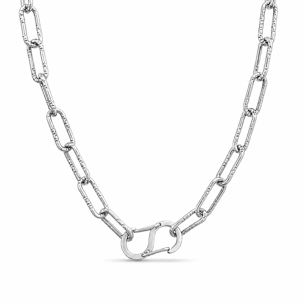 Collana Paper Clip Satinata Personalizzabile