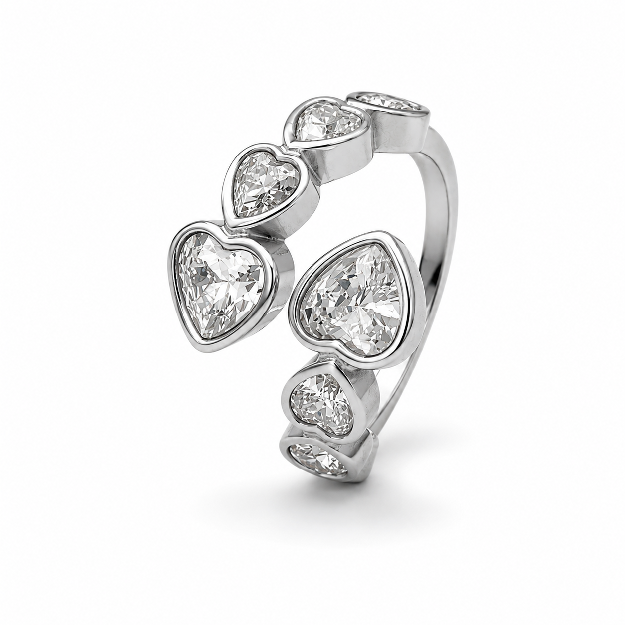 Anello Cuori Zirconati