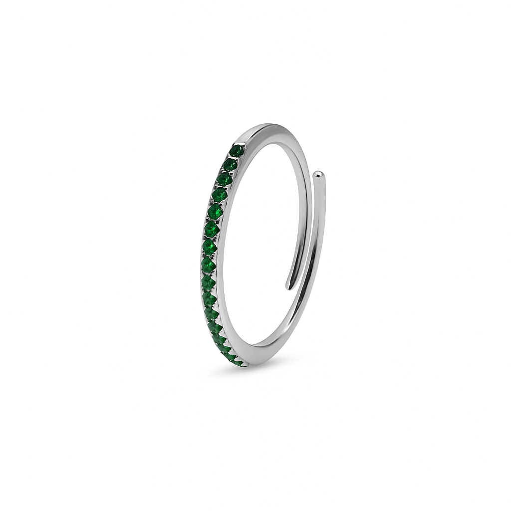Anello Fedina Zirconata Verde