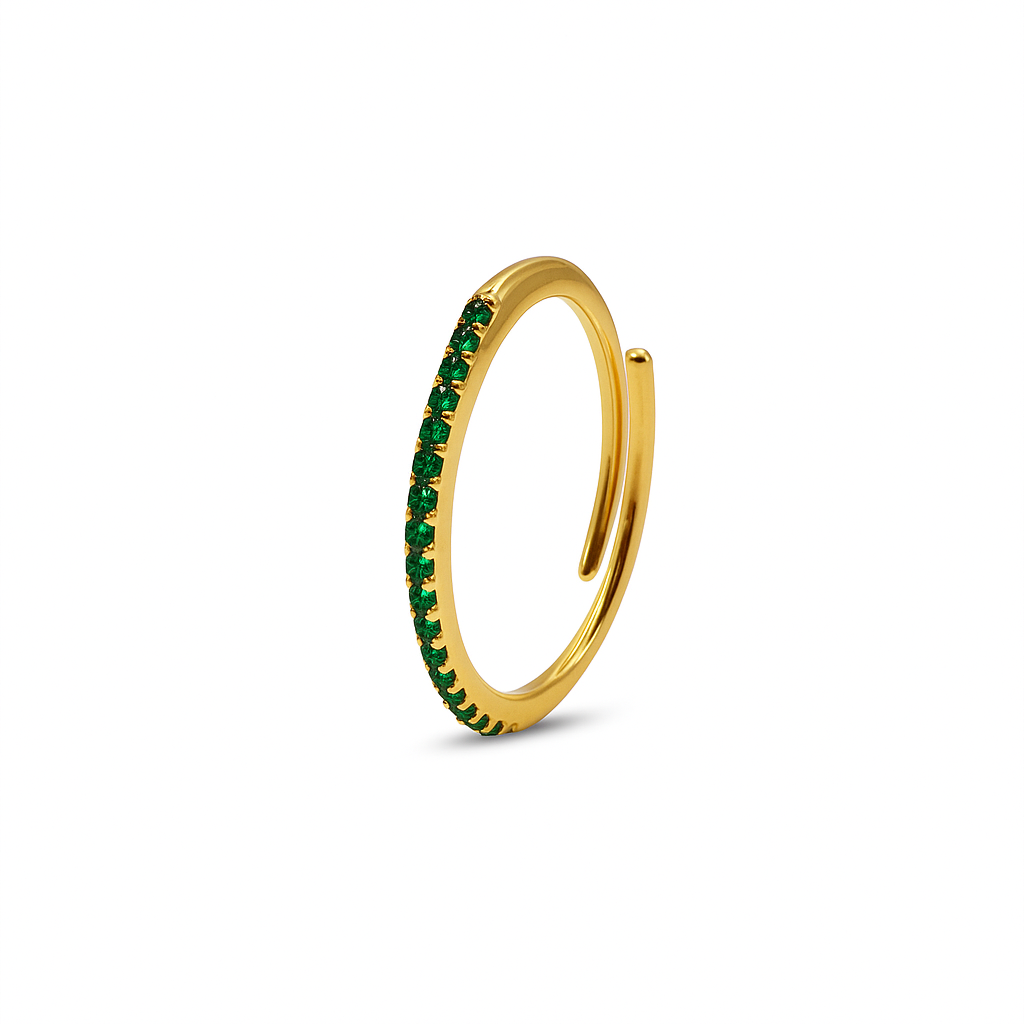 Anello Fedina Zirconata Verde