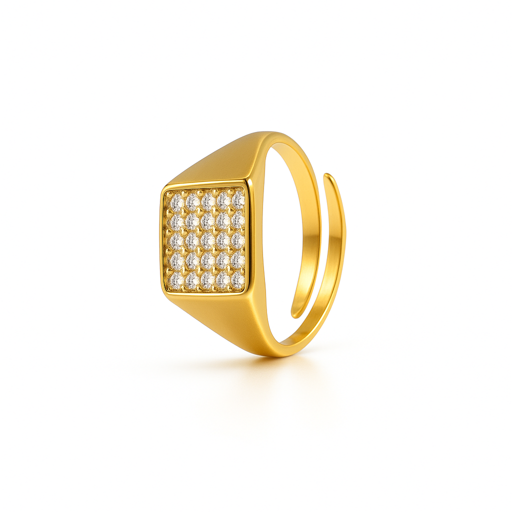 Anello Square Mini Strass
