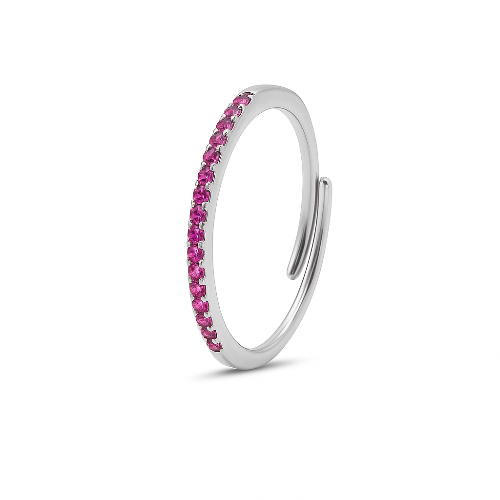 Anello Fedina Zirconata Rosa