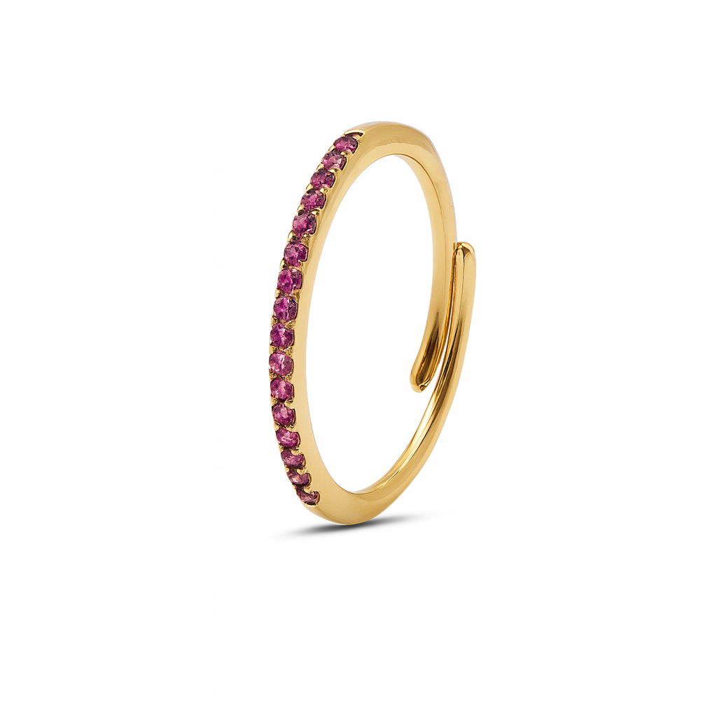 Anello Fedina Zirconata Rosa