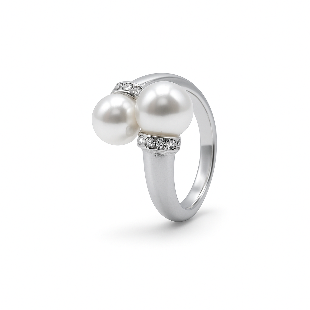 Anello Doppia Perla