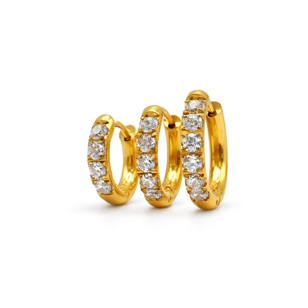 Orecchini Hoop Gradiente Strass