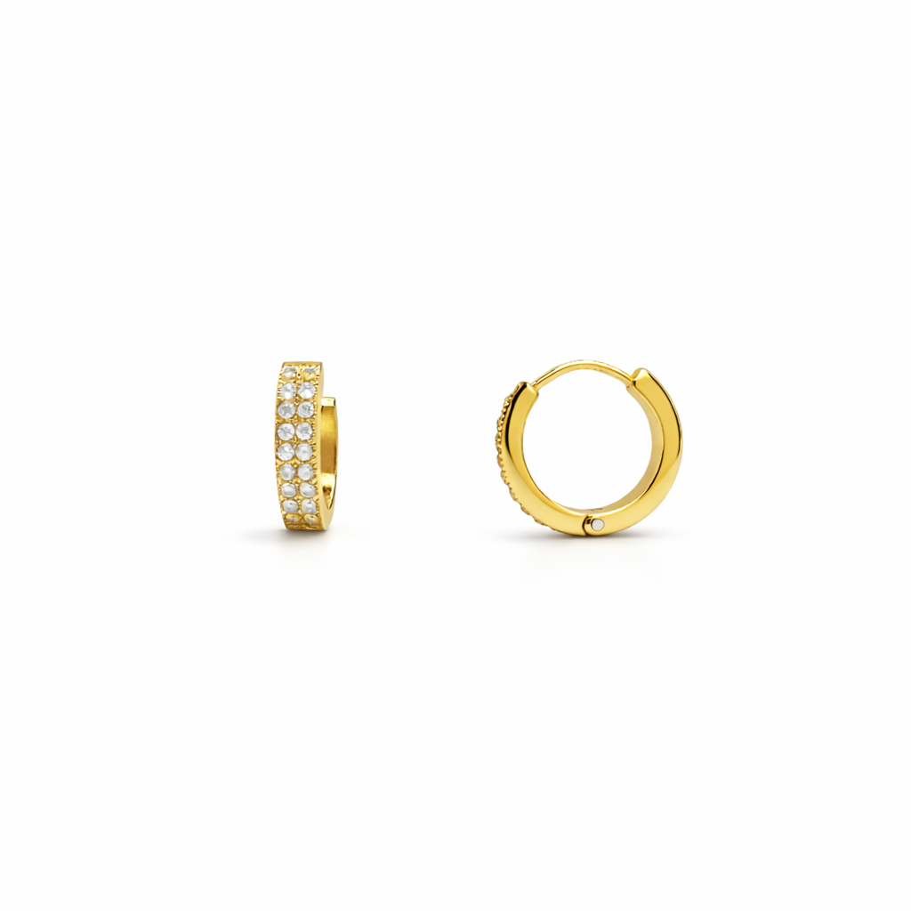 Orecchini Hoop Strass