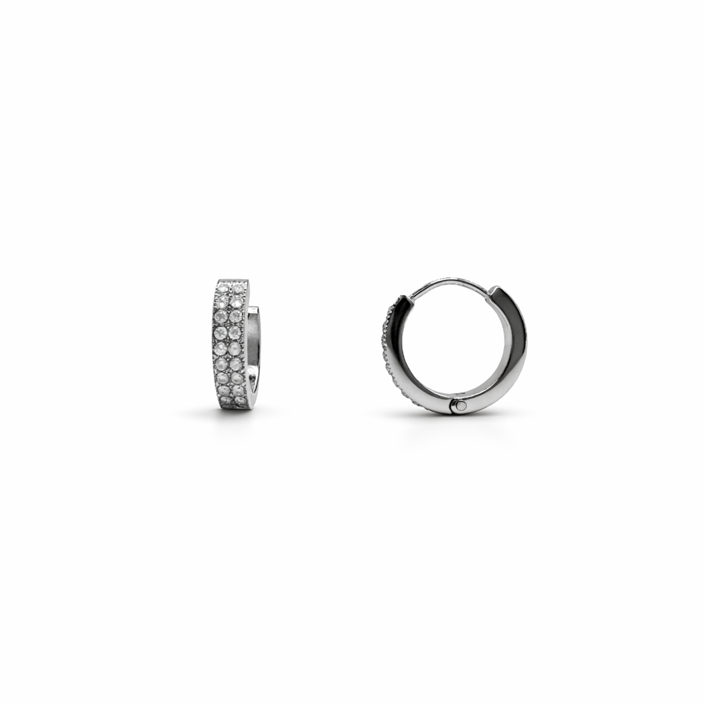 Orecchini Hoop Strass