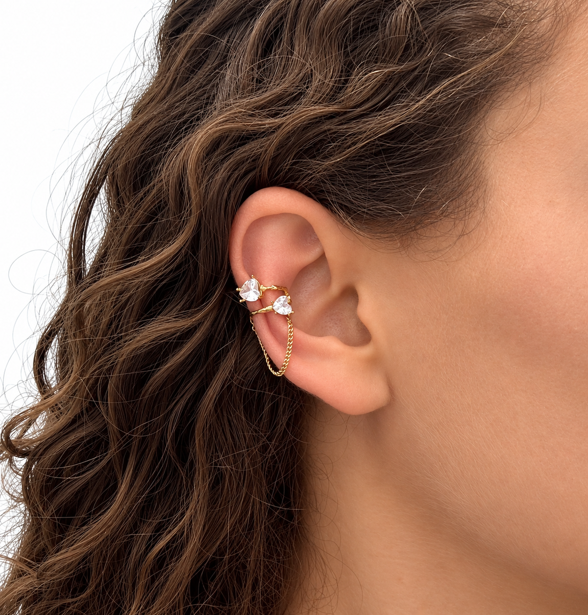 Earcuff Double Heart