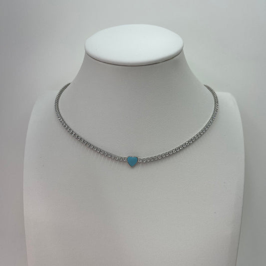 Chocker cuore azzurro