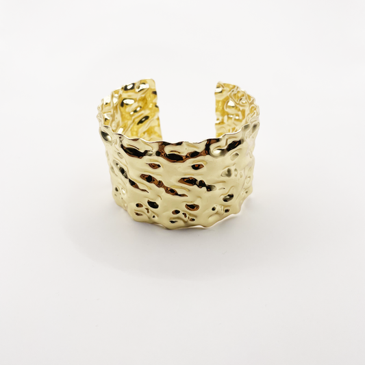 Bracciale fascia martellato oro