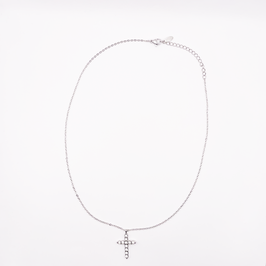 Collana croce media argento